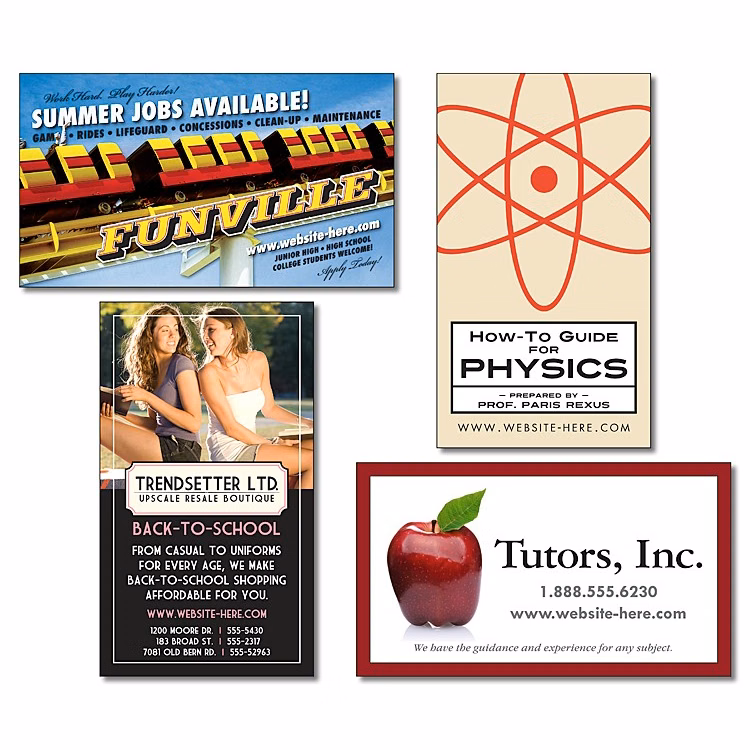 School Business Card Magnet - 3.5x2 (Square Corners) - 25 mil.