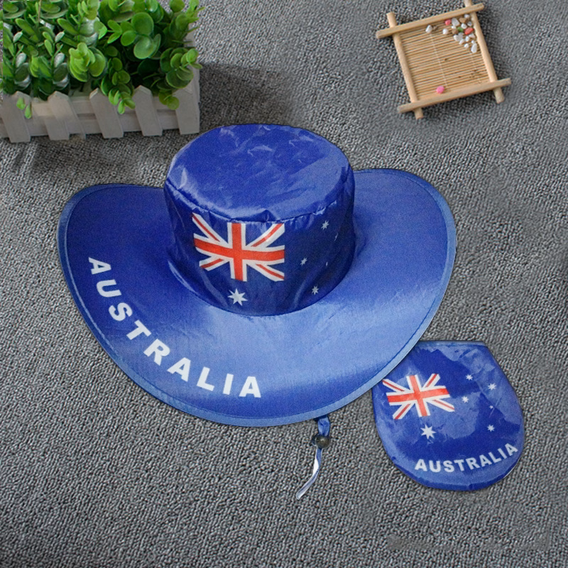 Advertising Foldable Wide Brim Sun Bucket Hat with Pouch