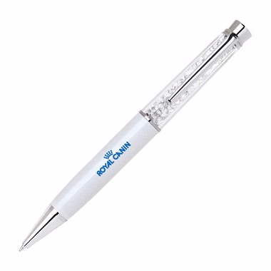 Jumbo Crystal Ball Point Pen - White