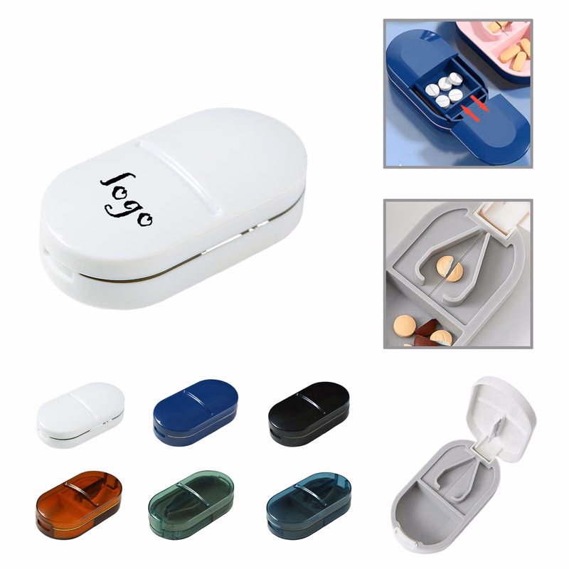 MOQ100 Compact Pill Cutter with Built-In Storage Box