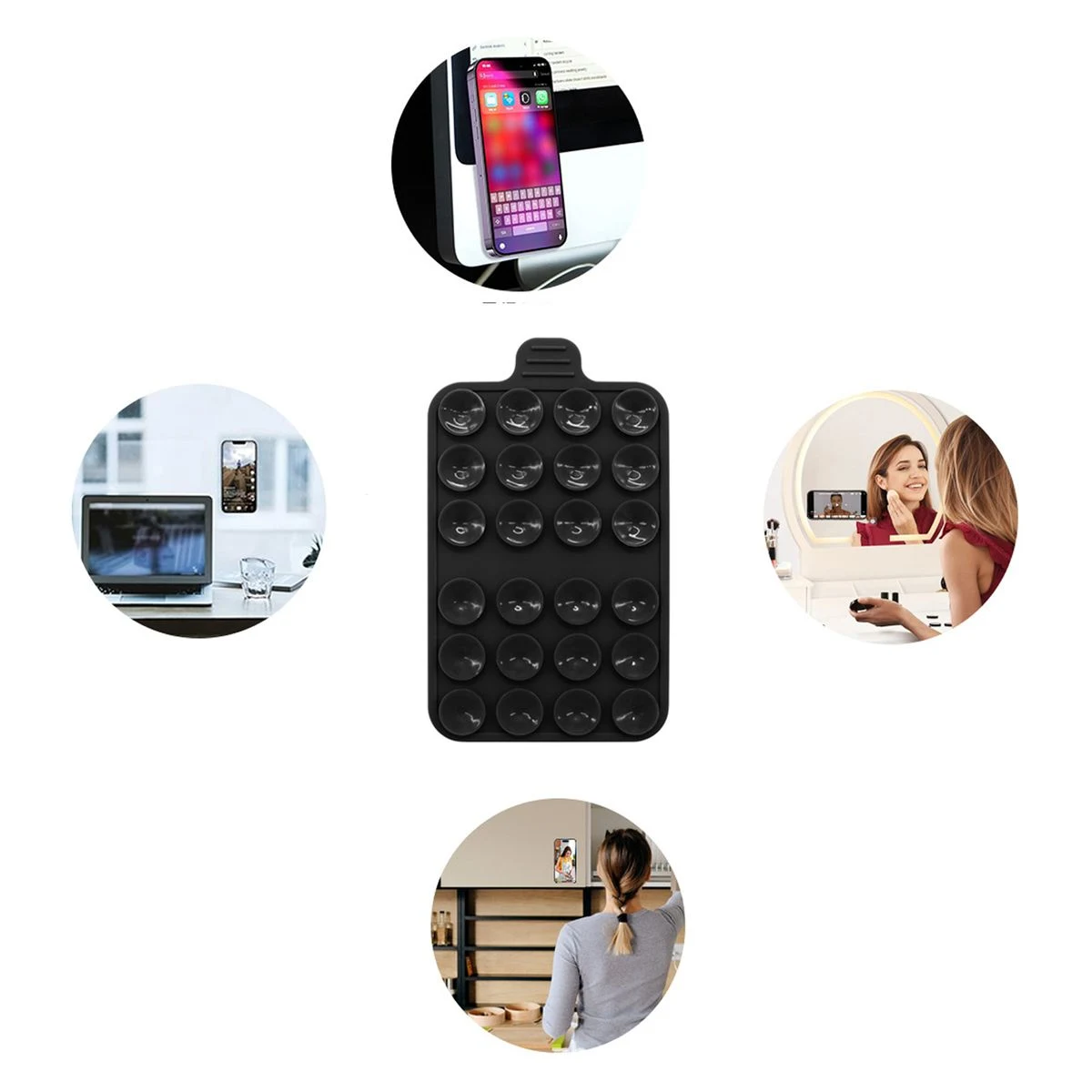 Silicone Suction Cup Phone Case Mount Double Sided 1
