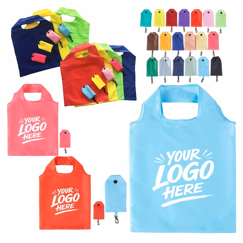 Compact Foldable Polyester Tote Phone Style Bag