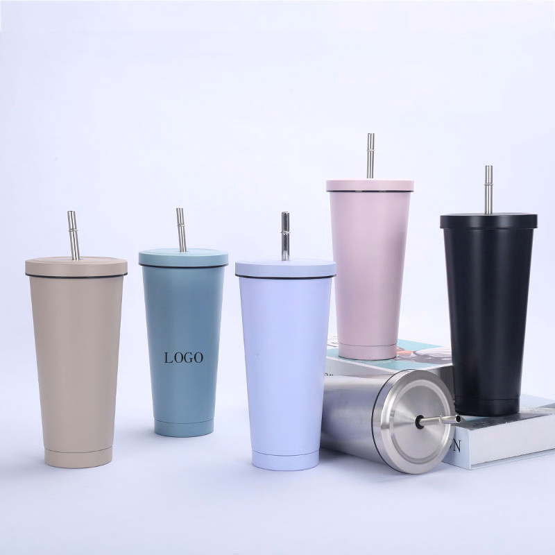 16oz. Stainless Steel Tumbler with Straw