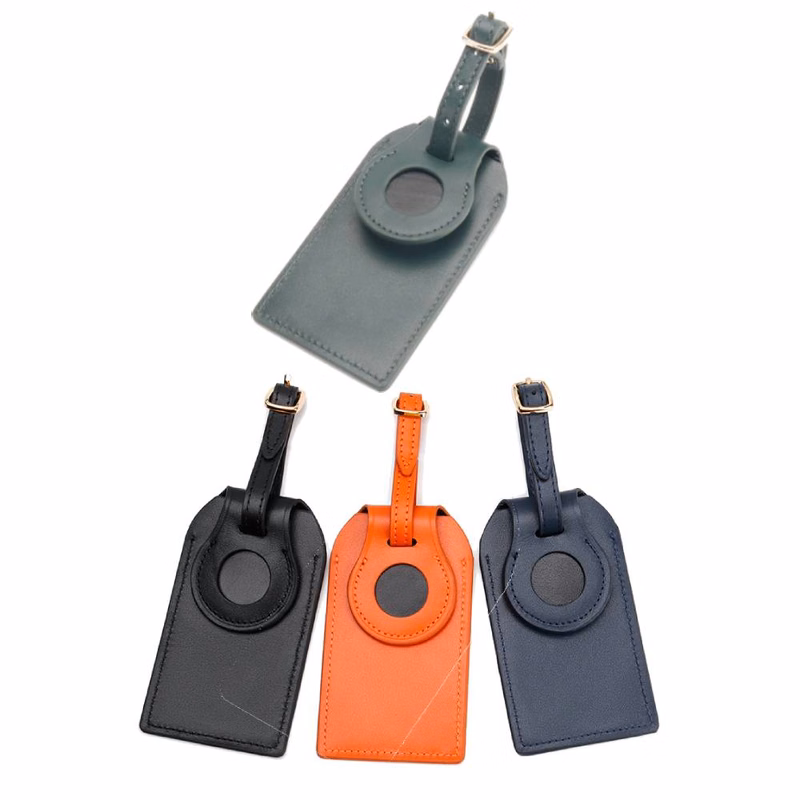 Leather Luggage Tag With Positioning Tracker Cover