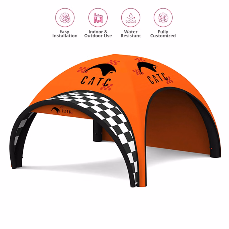 Inflatable Dome Tent with Awning & Banner & Back Wall