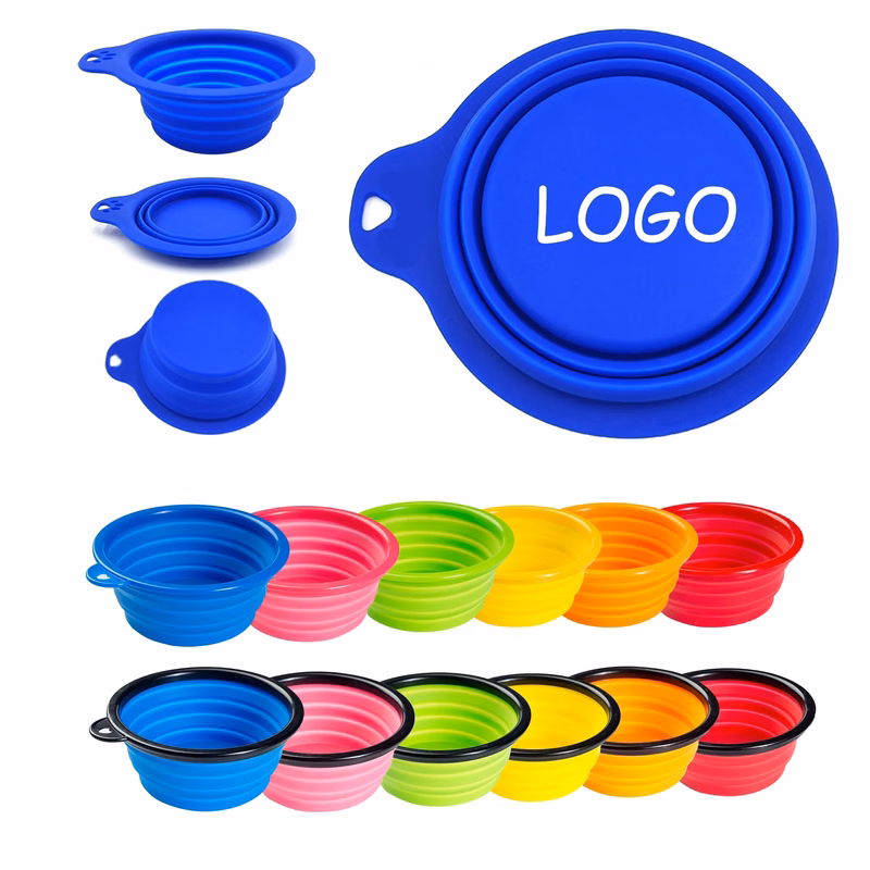 MOQ 30 Portable Silicone Pet Feeding Drinking Tray
