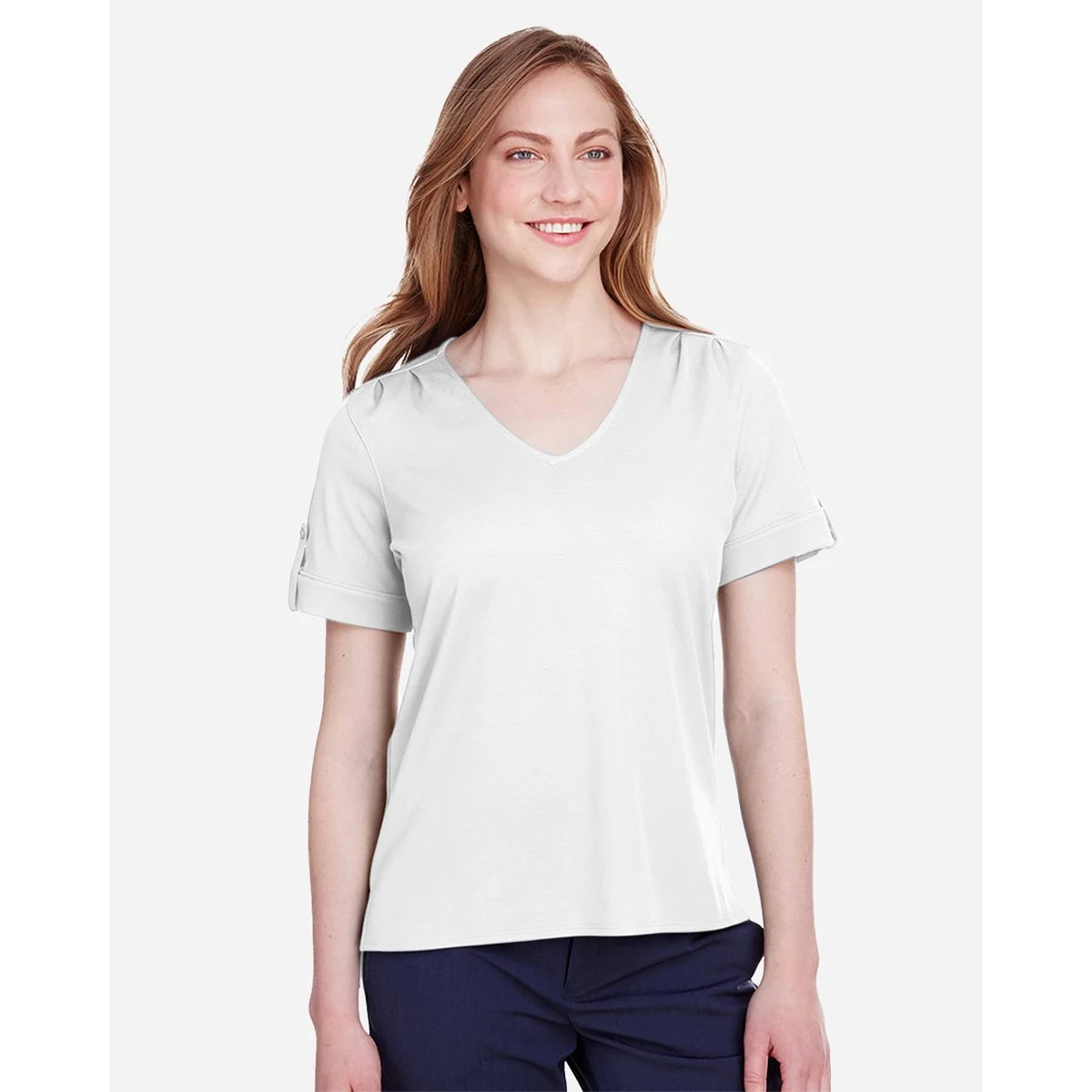 Women's CrownLux Performance® Plaited Rolled Sleeve Shirt - DG20WB 1