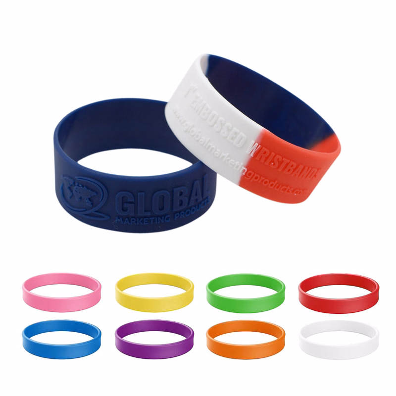 1" Embossed & Segmented Silicone Bracelets