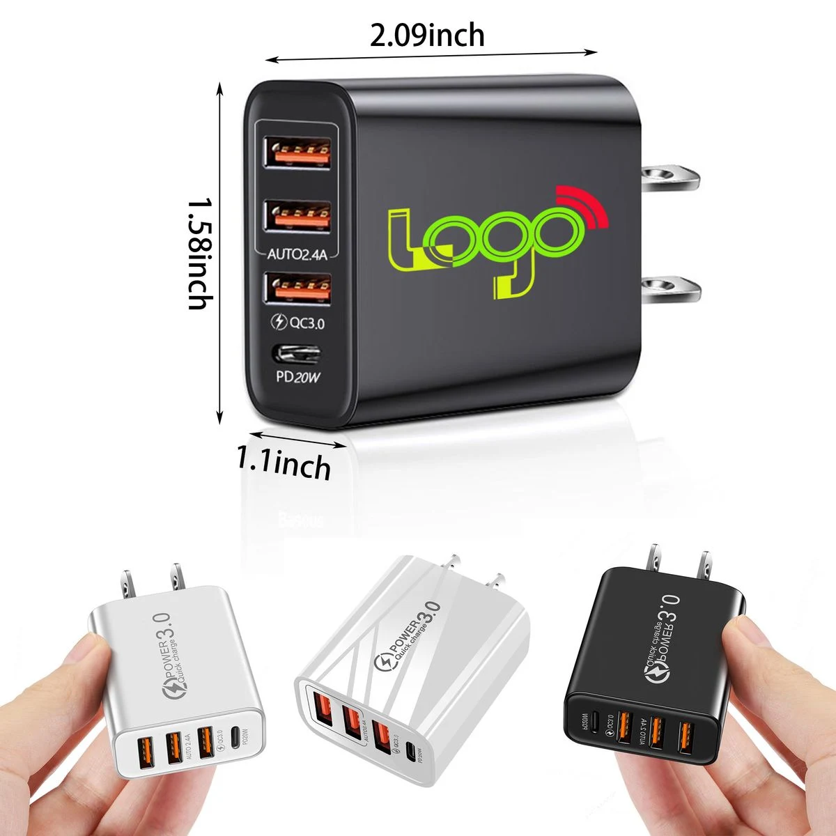 20W Pd Qc 3.0 4-Port Us Wall Charger 1