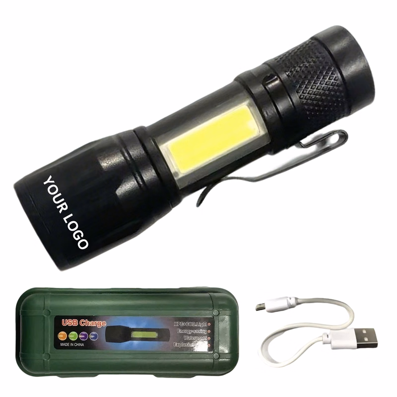 Rechargeable Mini Aluminum Led Flashlight 3.35" x 0.8"