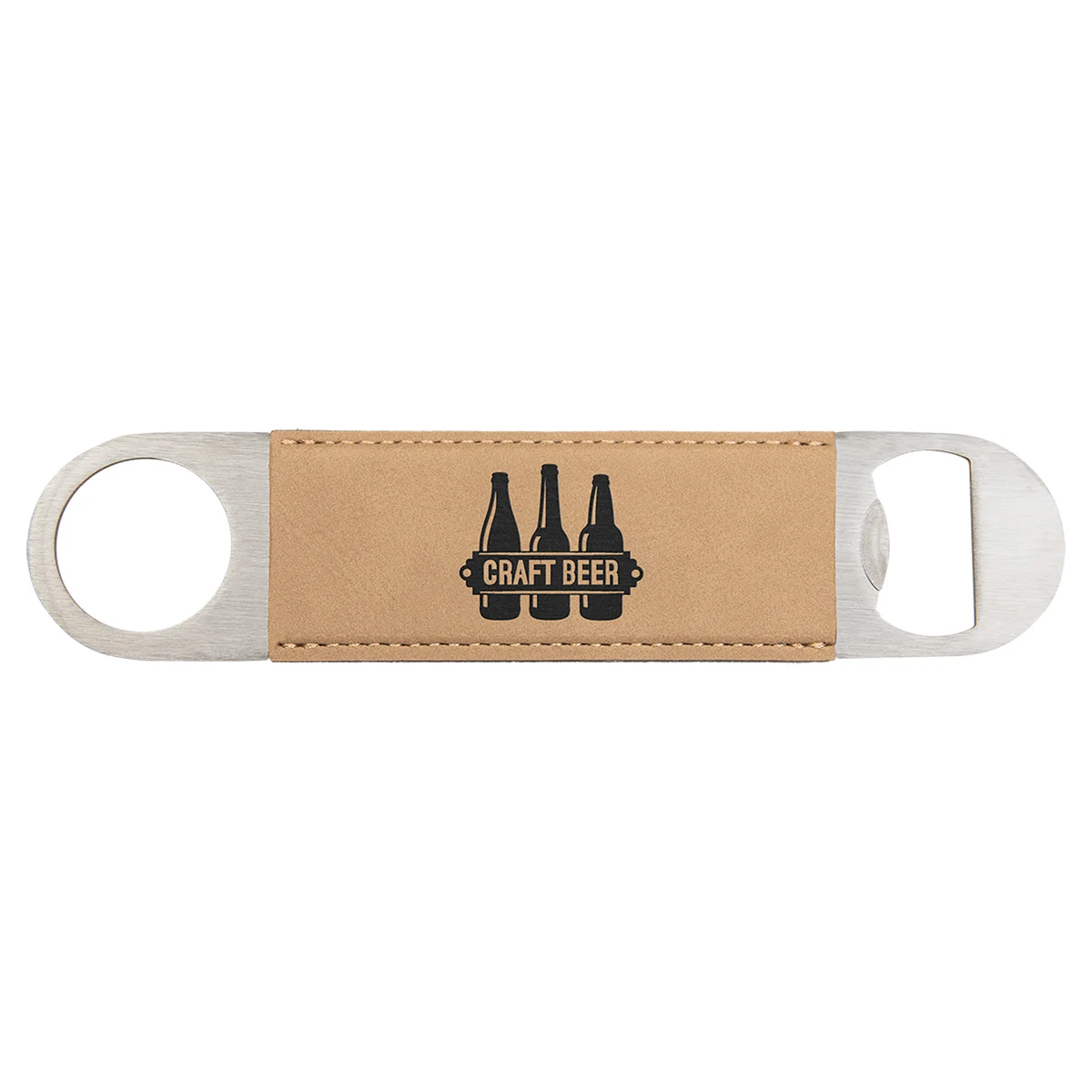 Light Brown Leatherette Bottle Opener 1