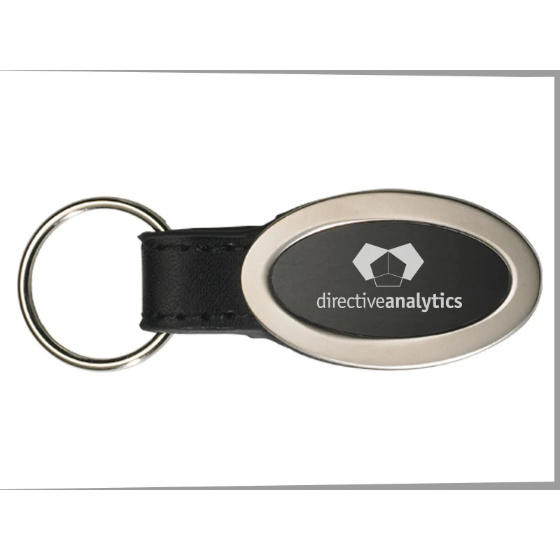 Brushed Zinc Oval Key Tag 1