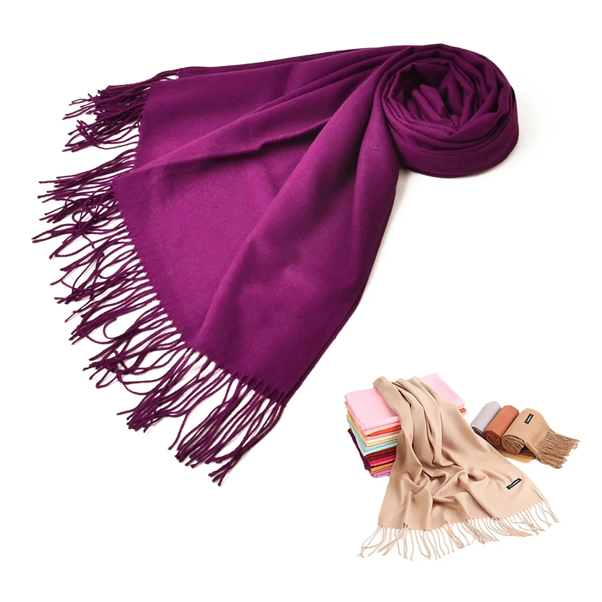 Solid Color Winter Soft Pashmina Scarf 1