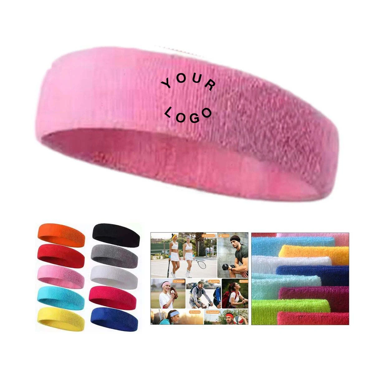 Cotton Terry Headband for Running and Exercise 1
