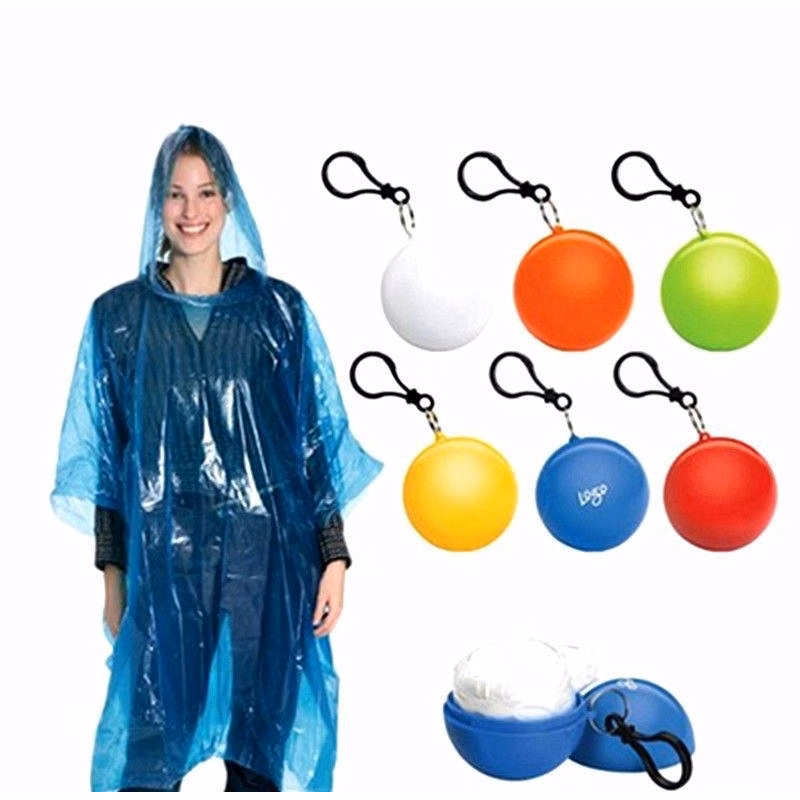PE portable spherical raincoat