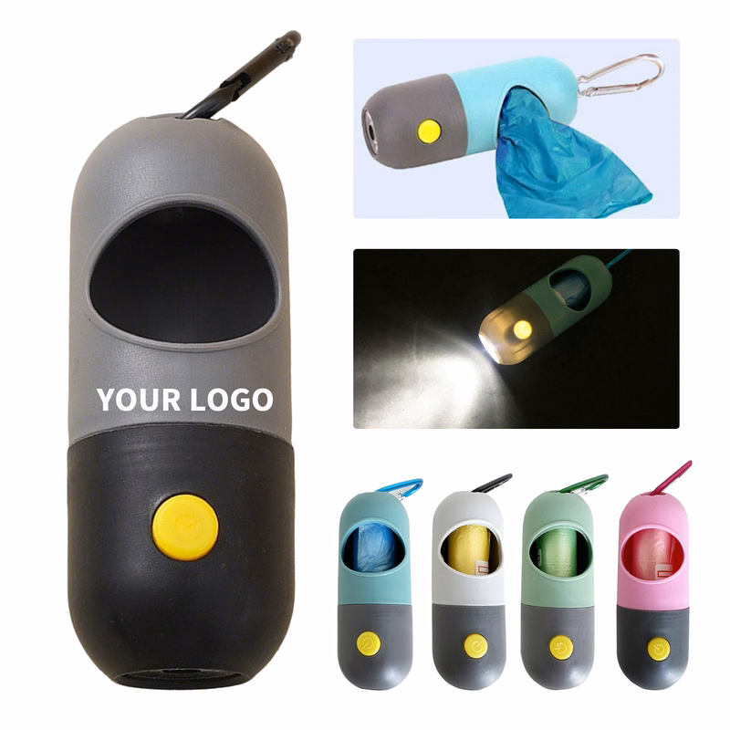 Pet Waste Roll Holder With Built In Flashlight