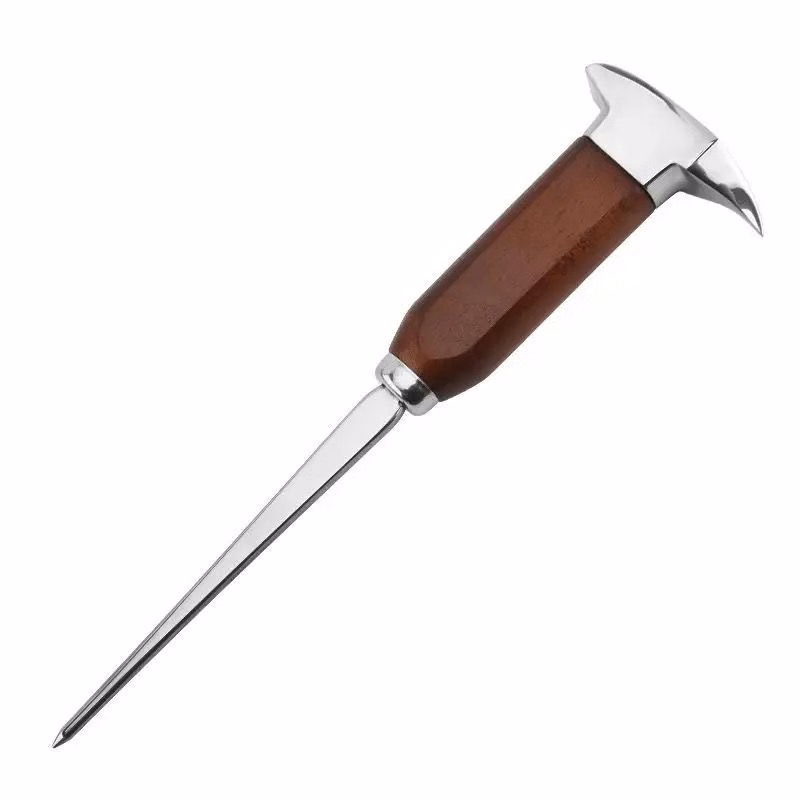 Stainless Steel Ice Pick & Hammmer w/ Wood Handle