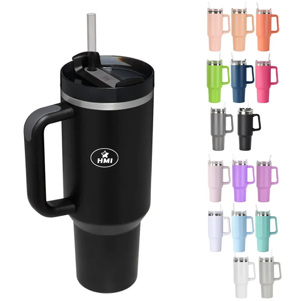 40 oz Tumbler With Handle and Straw Lid Insulated 1