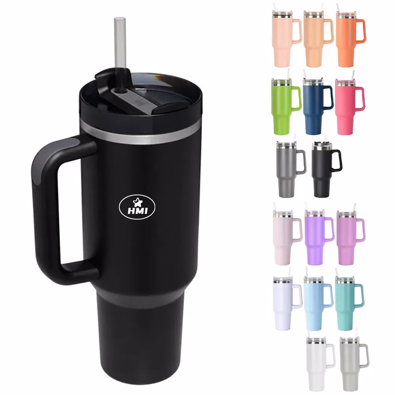 40 oz Tumbler With Handle and Straw Lid Insulated