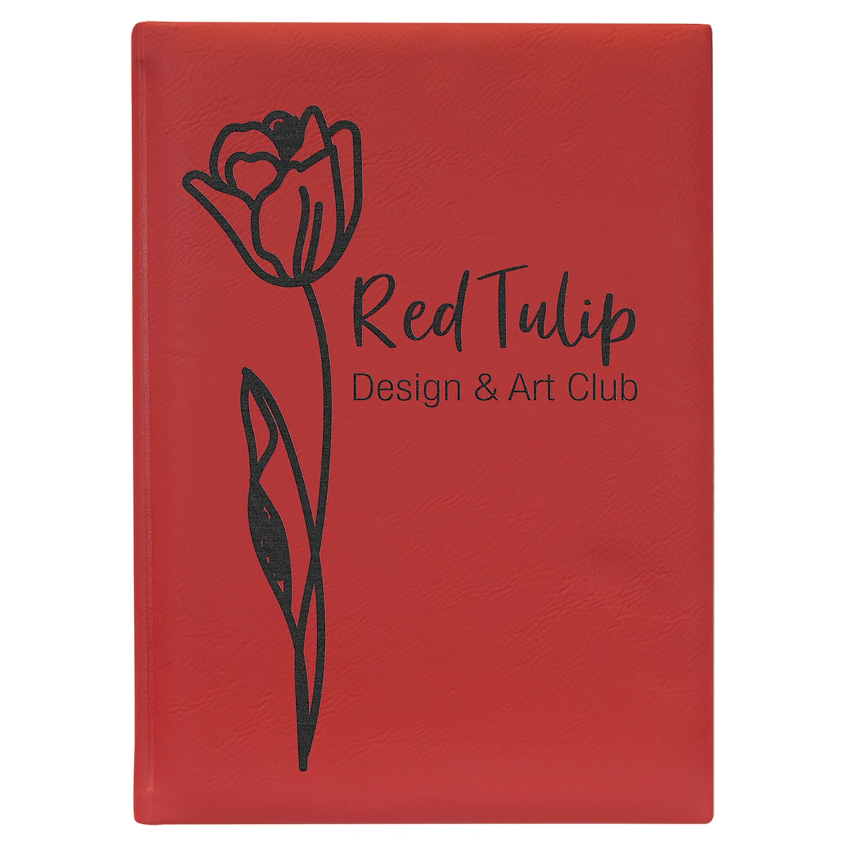 7" x 9 1/2" Red Leatherette Sketch Book-Unlined Paper 1