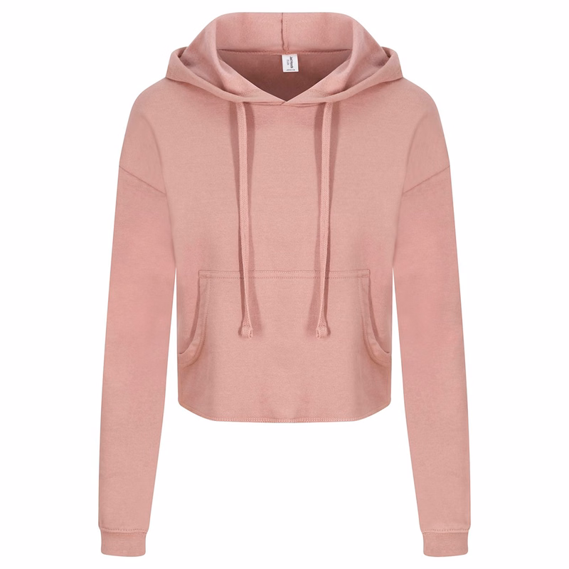 Women's Girlie Cropped Hooded Fleece with Pocket - JHA016