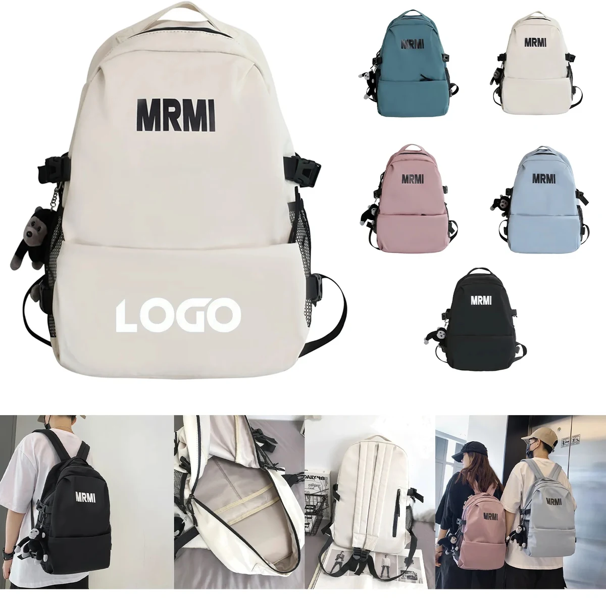 Letter Graphic Large Capacity Backpack 1