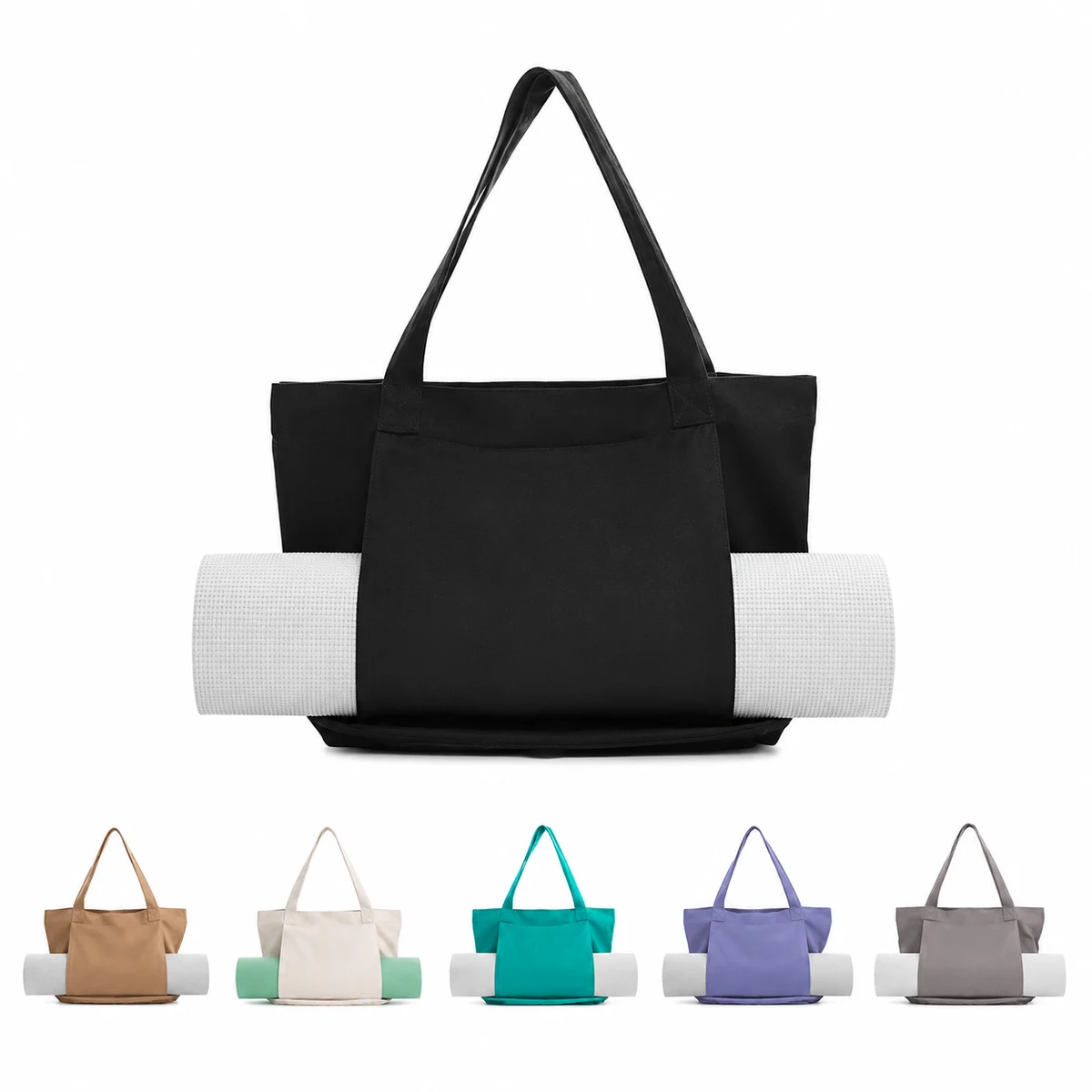 Canvas Yoga Mat Carrier, custom tote bag with logo imprint 1