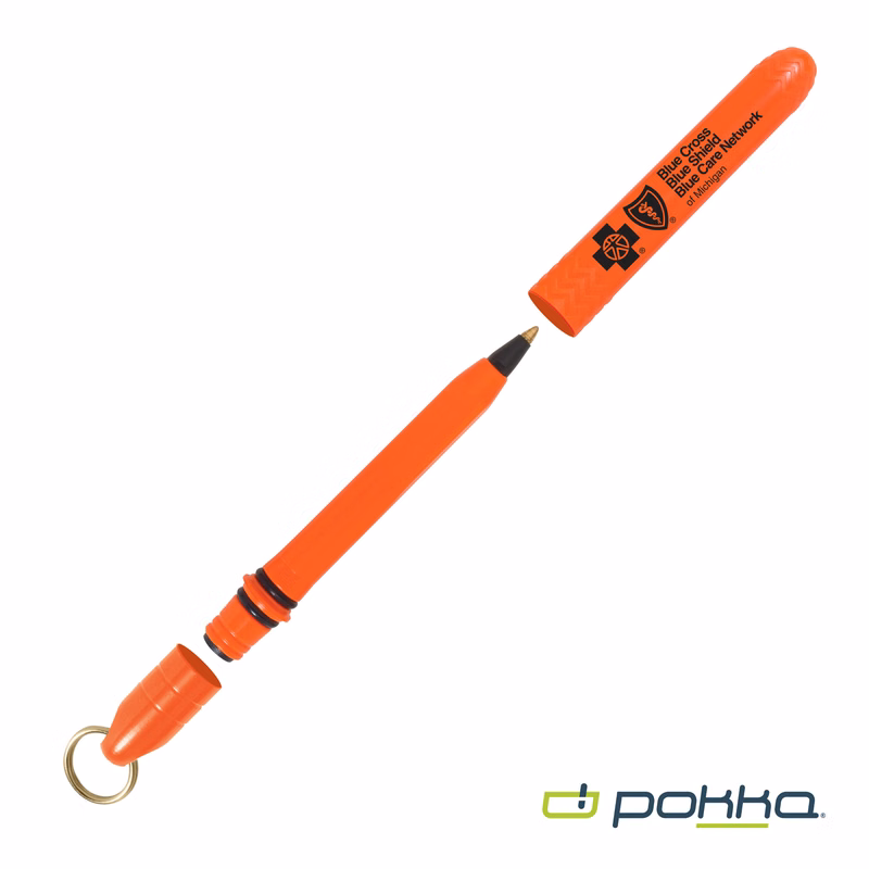 Pokka® Pocket Pen w/Dock & Gold Keyring & in Tin Box