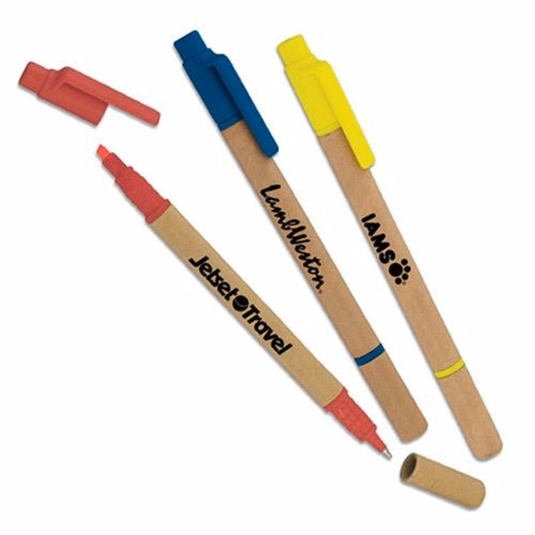 Eco Paper Barrel Highlighter Pen