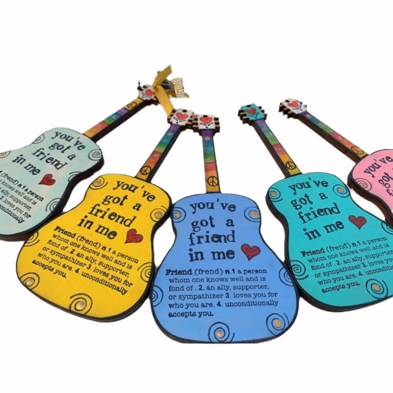 Guitar Shape Wooden Tag