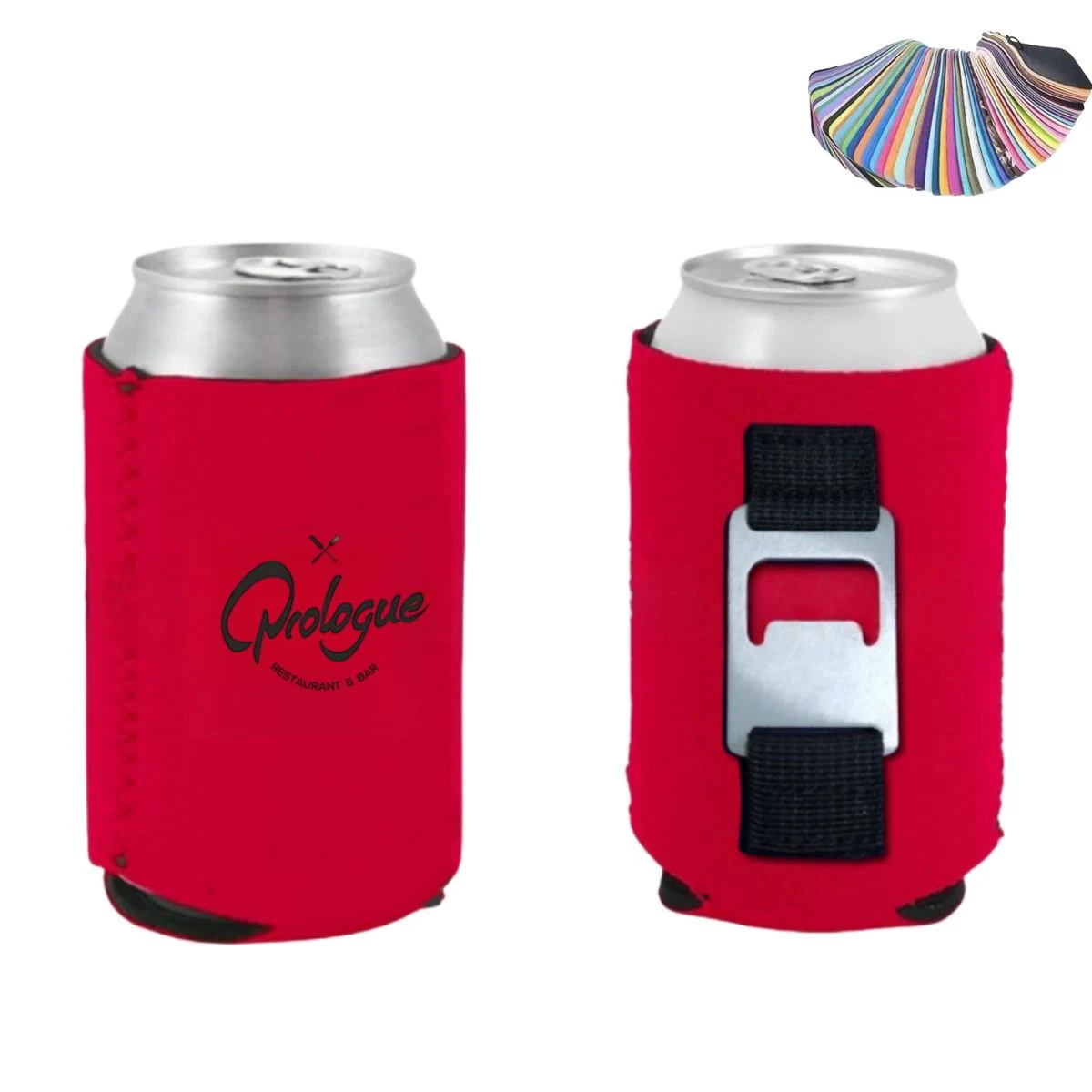 Neoprene Can Cooler With Bottle Opener 1