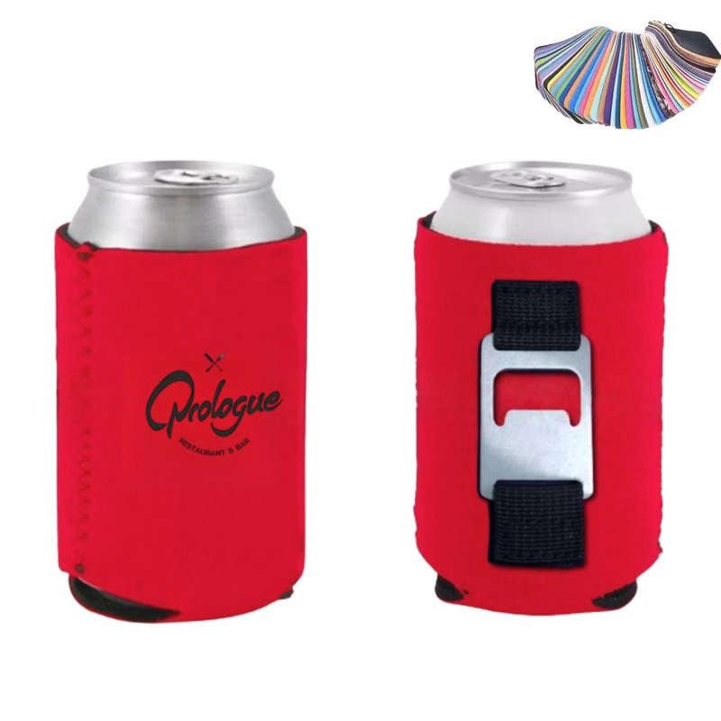 Neoprene Can Cooler With Bottle Opener