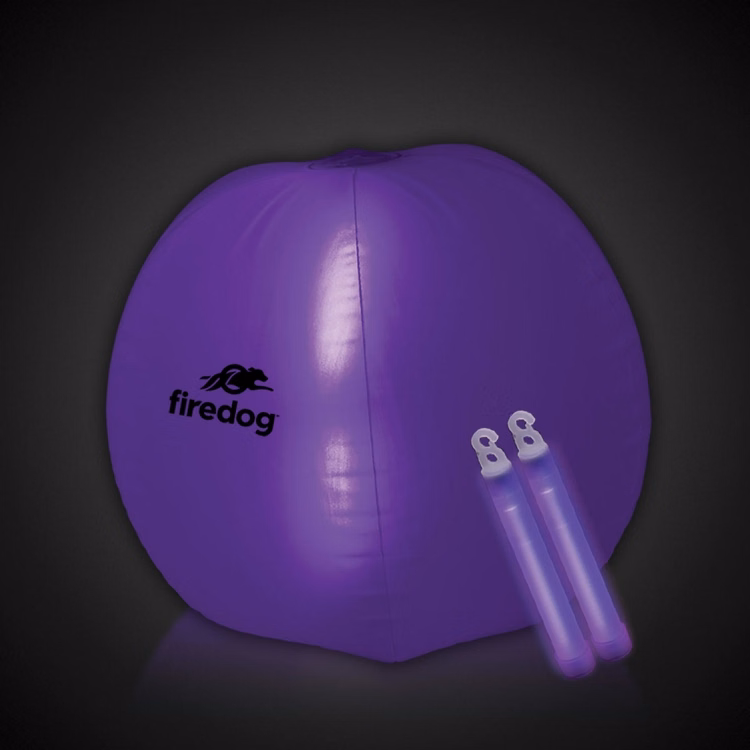 Translucent Purple 24" Inflatable Beach Ball with Glow Stick