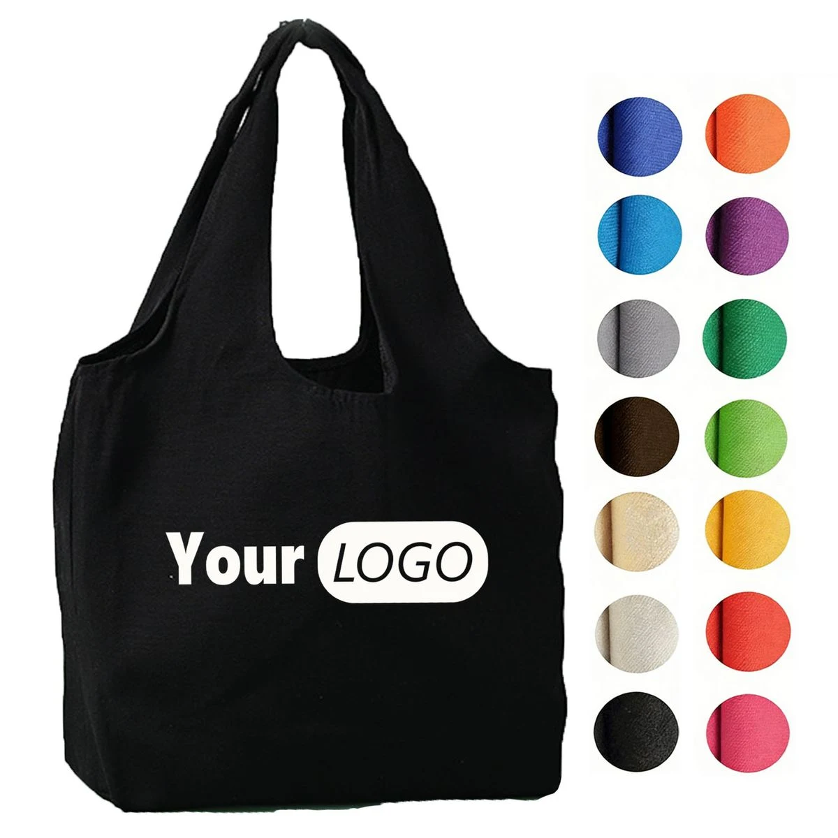 Printable Solid Color Tote Bag, custom tote bag with logo imprint 1