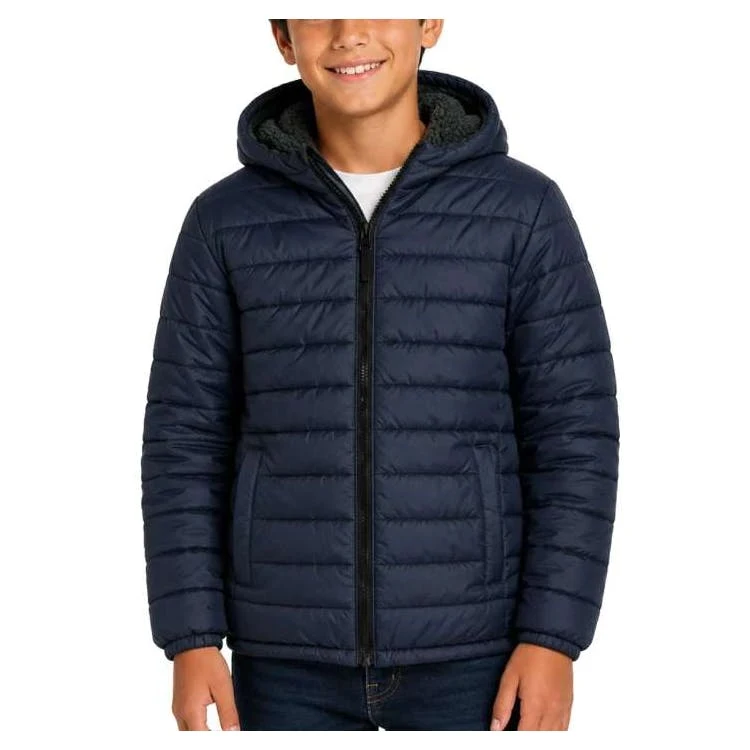 Boys' Reversible Sherpa-Lined Jacket - Size 8-16 Navy 1