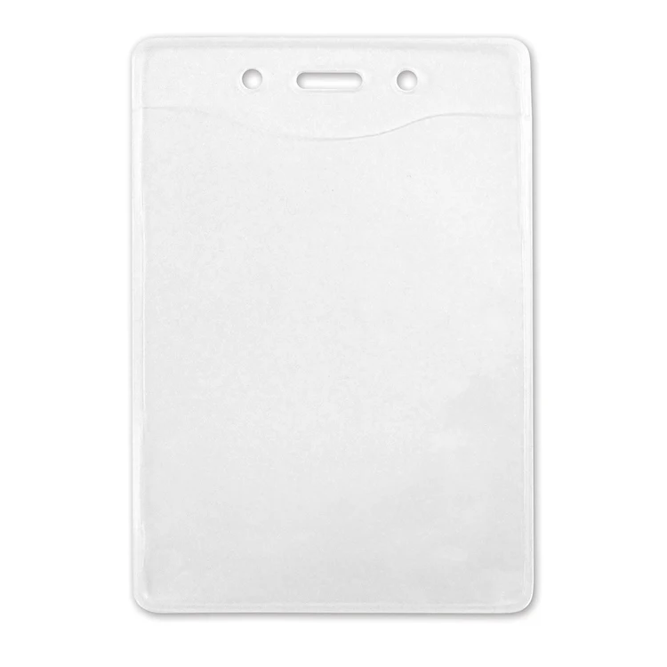 3.27" W x 4.80" H - Vertical PureClear Vinyl Badge Holder (Blank) 1