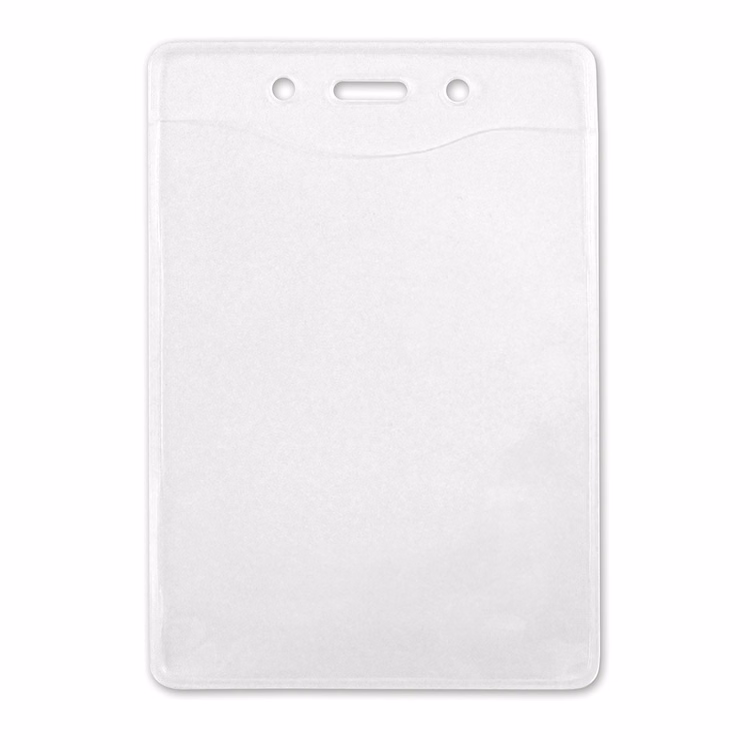 3.27" W x 4.80" H - Vertical PureClear Vinyl Badge Holder (Blank)