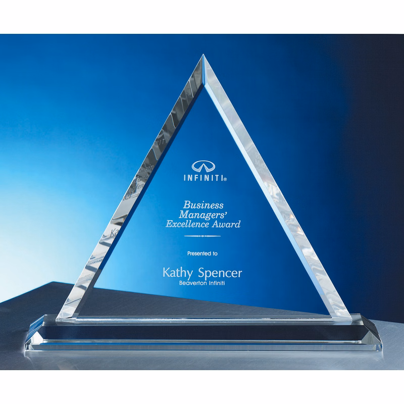 Crystal Double Beveled Triangle Award (11"x9")