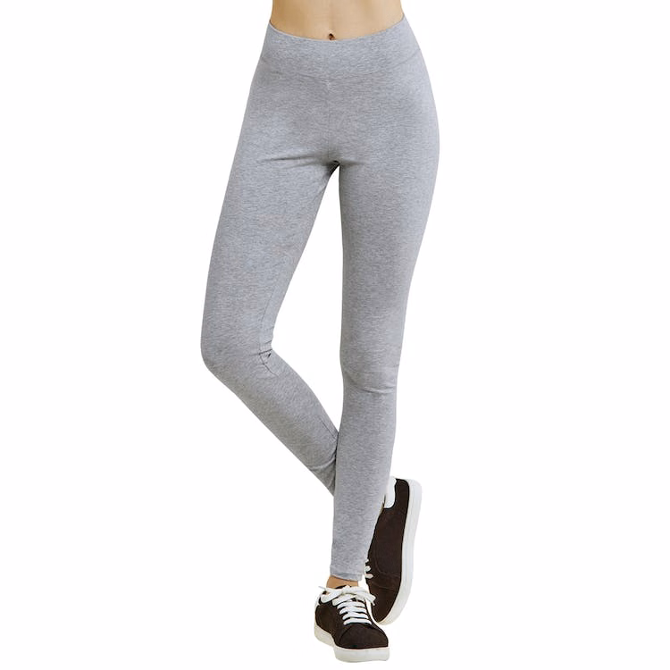 Women's Cotton Leggings - Large Heather Gray