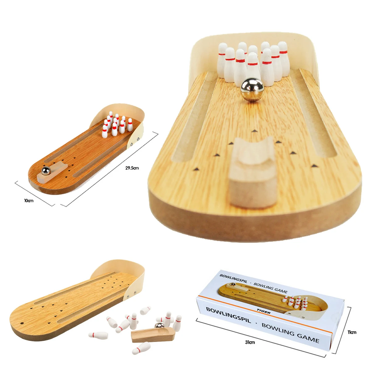 Wooden Desktop Mini Bowling Game Set 1