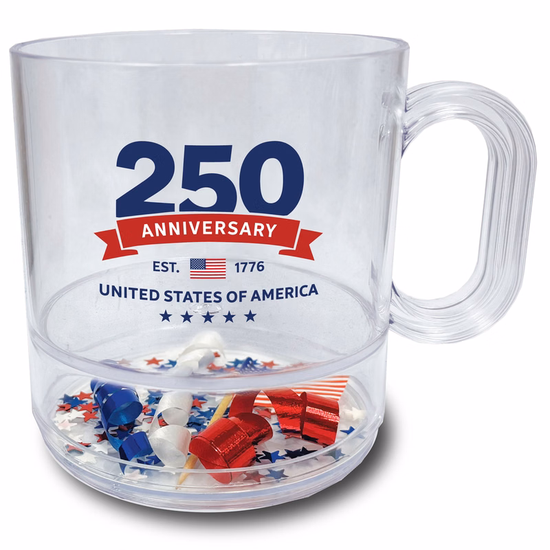 12oz USA 250 Compartment Coffee Mug with 3 Color Stock Imprint