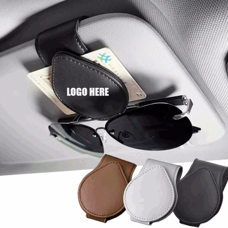Sunglass Holder for Car Visor/Magnetic Leather Glasses Eyeglass Holder/ Sunglasses Clip