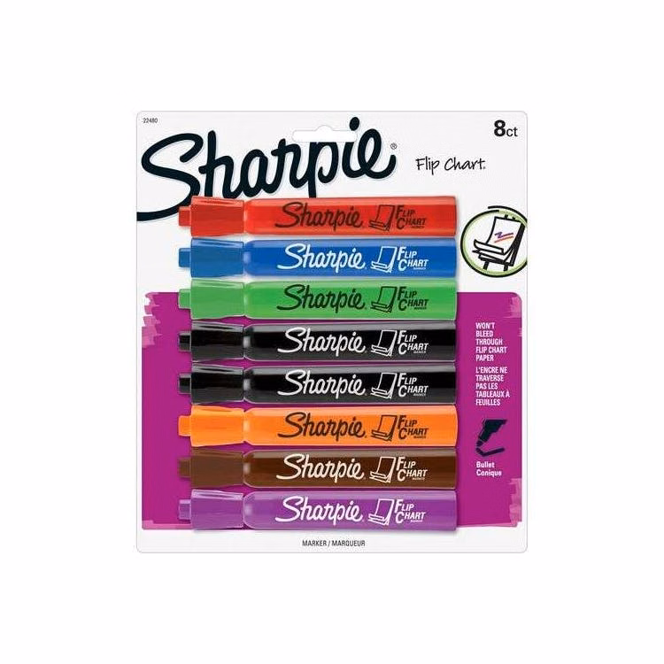 Flip Chart Markers - Assorted 8 Pack