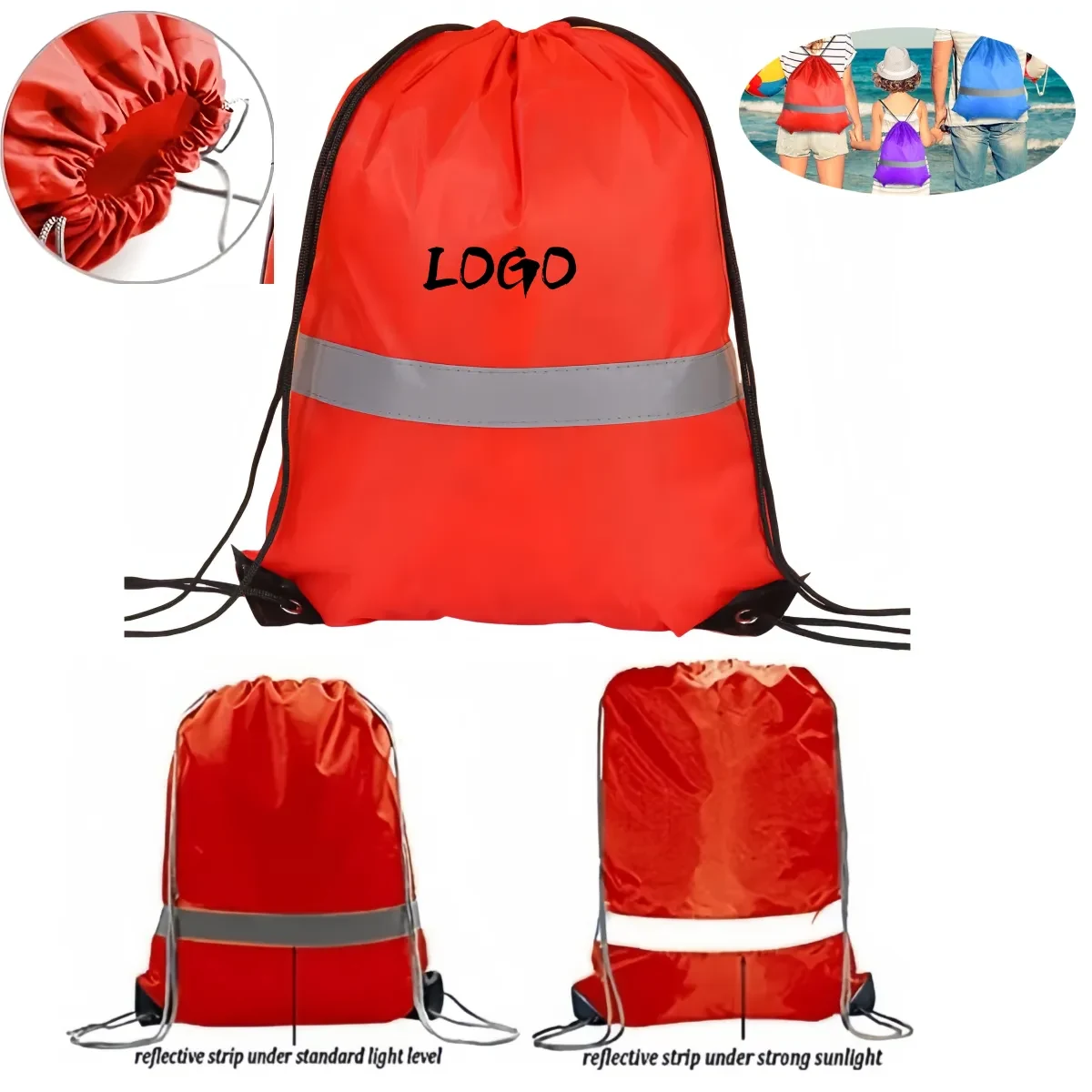 Reflective Drawstring Backpack 1