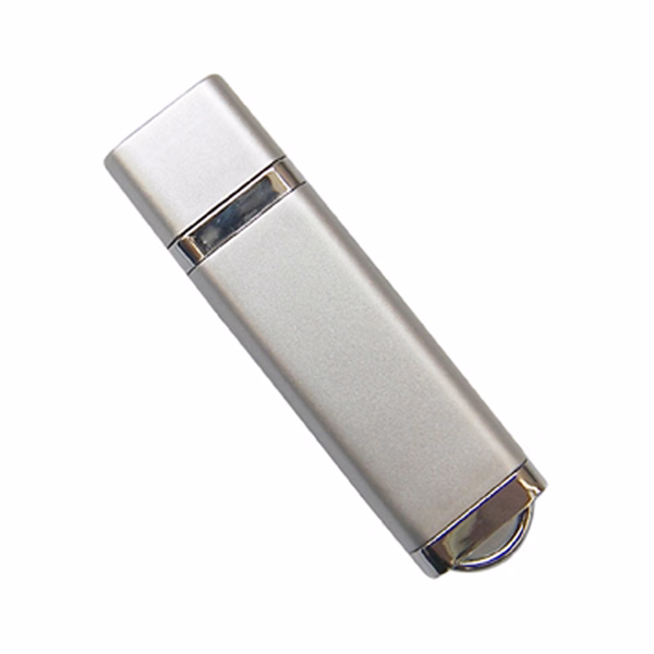 Rectangle Plastic USB Drive w/ Silver Trim