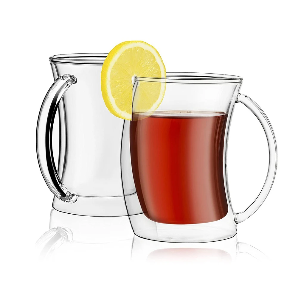 6.8 oz Double Wall Insulated Glass Cups 1