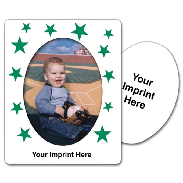 30 Mil Oval Center Stars Picture Frame Magnet - Full Color 1