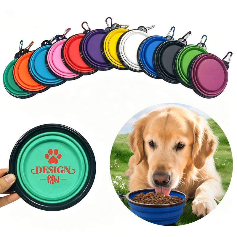 MOQ50 TPE Outdoor Portable Foldable Dog Bowl
