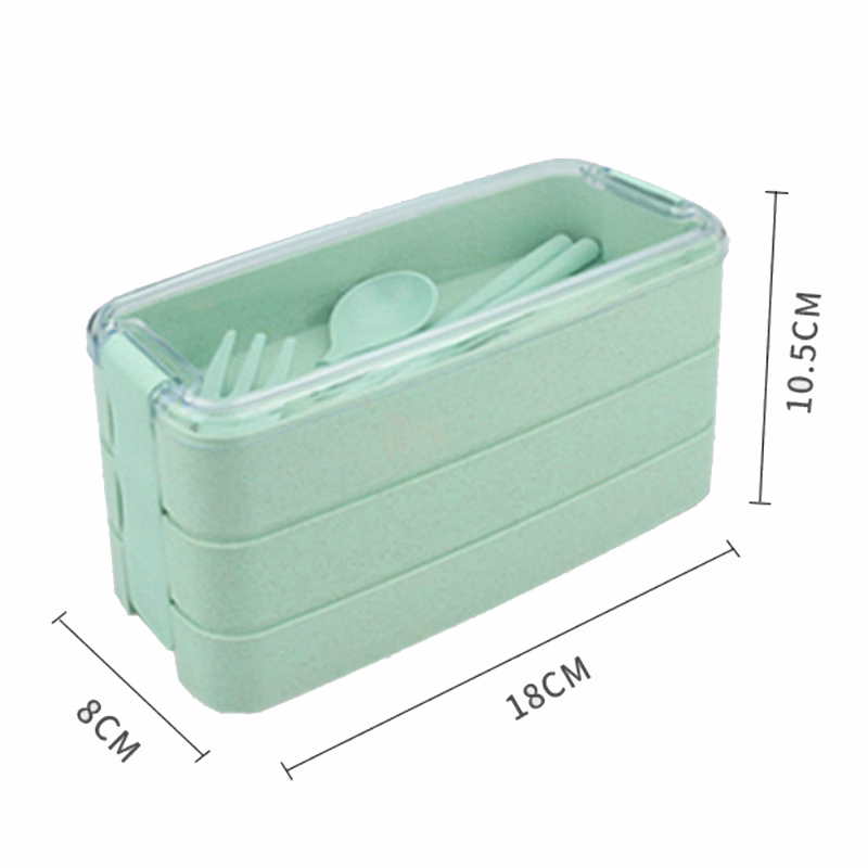 3-Layer Wheat Straw Lunch Bento Box