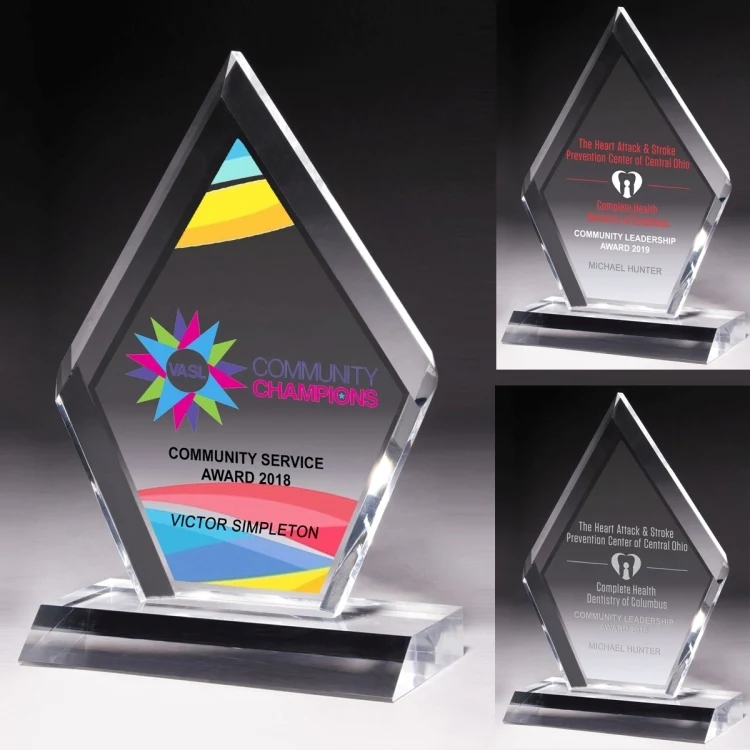 Multi-Faceted Acrylic Award - 5" x 8 3/4" -Laser Engraved 1